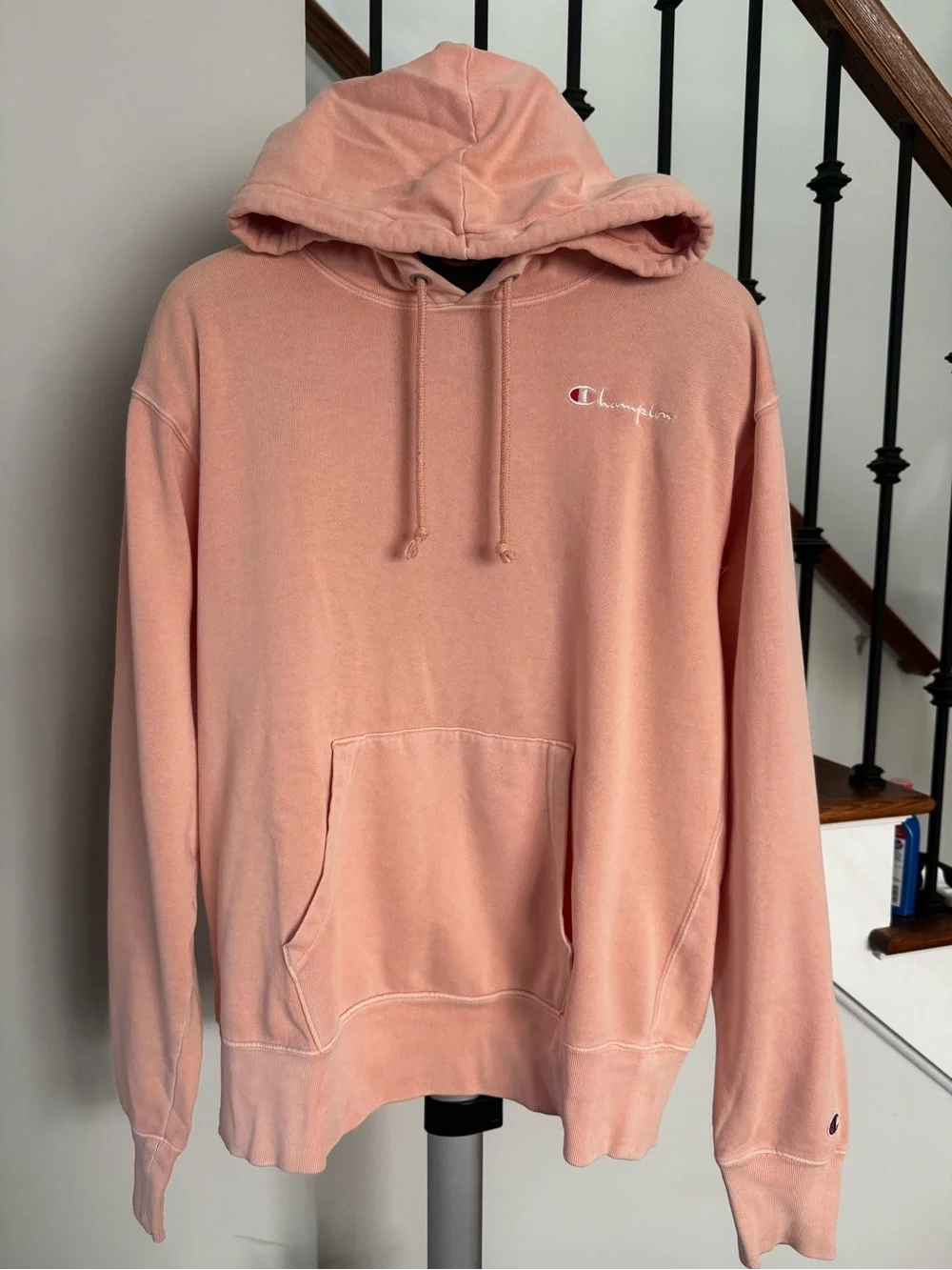 Champion Men's Crewneck Hoodie in Dusty Pink